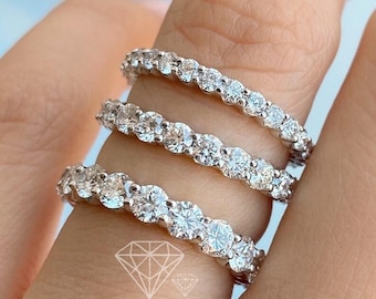 フルエタニティ 無色モアッサナイト 結婚指輪 2mm/2.5mm/3mm ラウンド