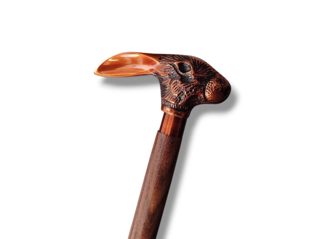 Rabbit Head Walking Cane – Victorian Wooden Walking Stick Gift - Etsy