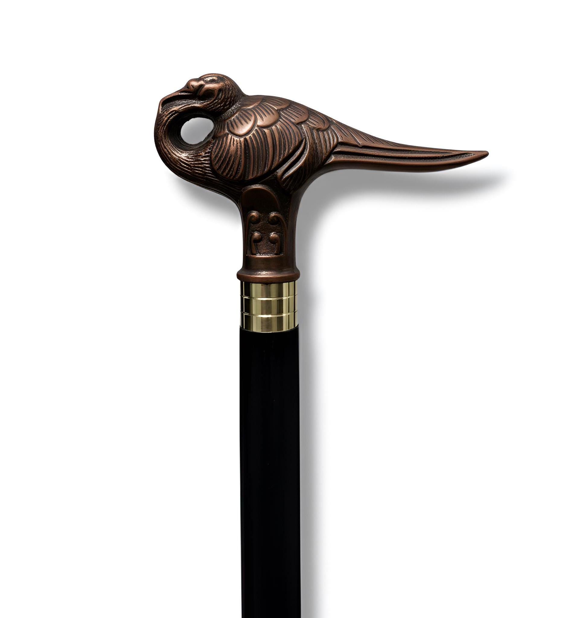 真鍮製バードハンドル杖 - 手作りローズウッド紳士用ステッキ - Etsy 日本