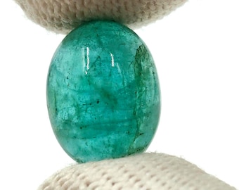 Emerald Gemstone Oval Cabochon Natural Green Loose Stone for Jewelry Making 10Crt 11.5X15MM