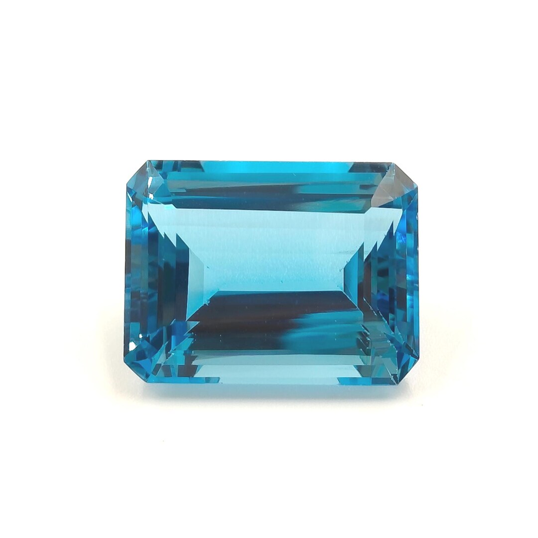 Loose Blue Topaz Rectangle Shape Gemstone Faceted Stone for Jewelry ...