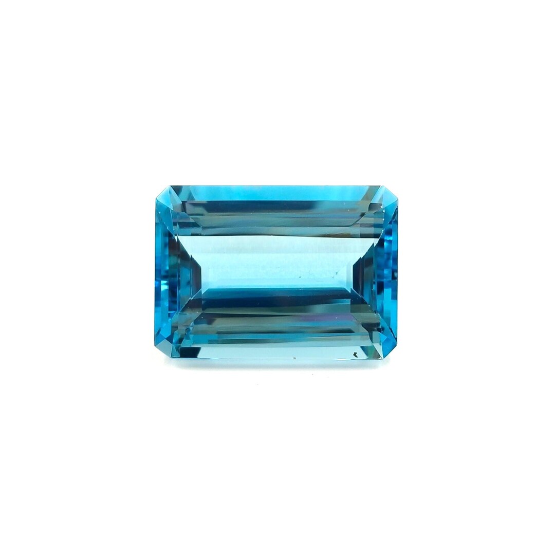 Loose Blue Topaz Rectangle Shape Gemstone – 18.5x13.5mm 19 Ct Faceted ...