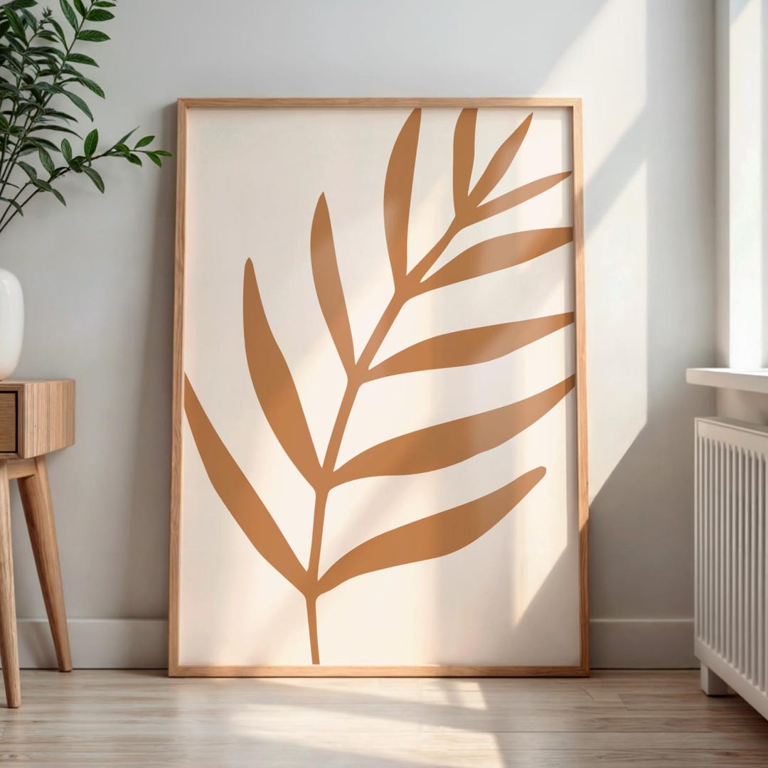 Botanical Bedroom Wall Art Printable | Minimalist Neutral Leaf Print ...