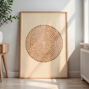 Abstract Circle Geometric Wall Art Printable | Neutral Minimalist Pattern | Scandinavian Decor