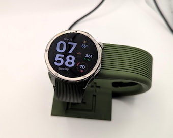 Supporto OnePlus Watch 3 / Disposizione del caricabatterie con porta destra + pin inferiore / Dock moderno stampato in 3D