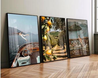 Vintage Mode Poster 3er Set druckbare Luxus Wandkunst Modedesigner Poster Hypebeast Raum Dekor europäischen Sommer Reisedrucke
