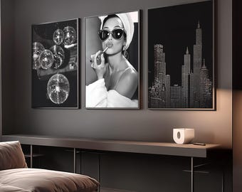 Black and White Fashion Wall Art, Girl Room Decor, Luxury Wall Art, Fashion Magazine Prints, DIGITAL DOWNLOAD, Feminen Wall Decor