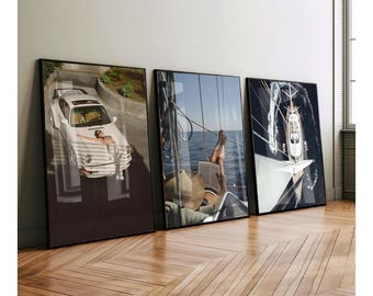 Vintage Mode Poster 3er Set druckbare Luxus Wandkunst Modedesigner Poster Hypebeast Raum Dekor europäischen Sommer Reisedrucke