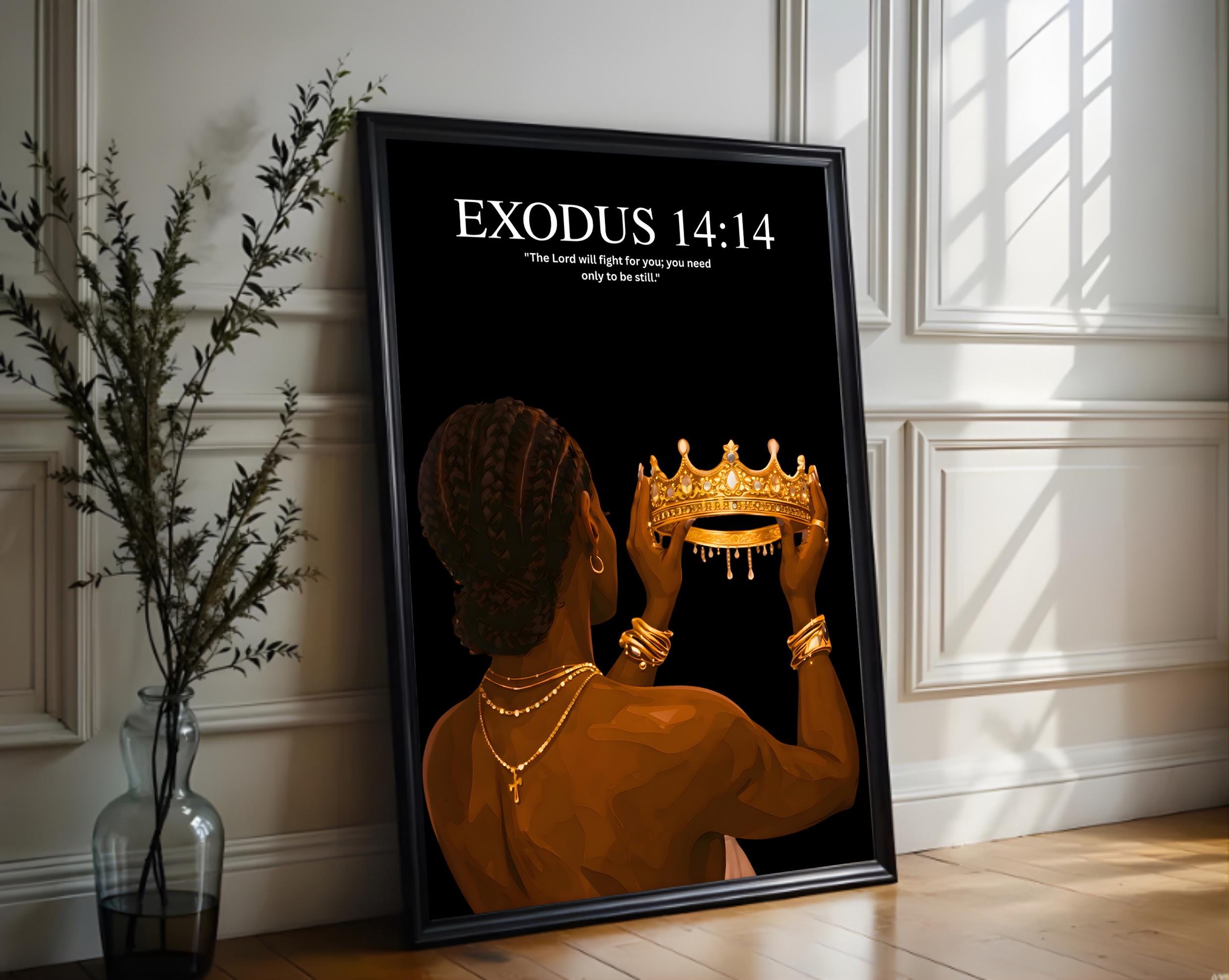 Set of 3 Black Christian Girl Wall Art, Scripture Print, Bible Verse ...