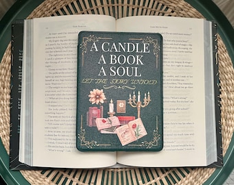 Dark Academia Kindle Case: A Candle, A Book, A Soul