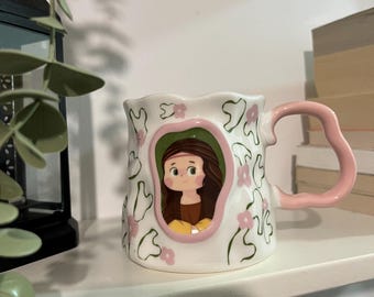 Gewellte Keramik-Tasse | Niedliche ästhetische Kaffeetasse | Keramik Kunst Tasse | Geschenk für Tee-, Kaffee- und Kunstliebhaber