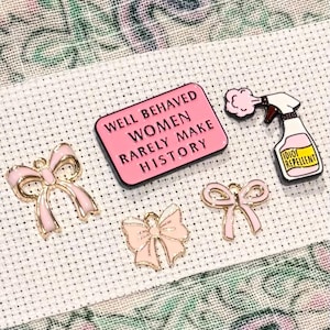 Pink Collection - Needle Minders | Magnetic Needleminder for Cross Stitch, Embroidery, Needlework, Crafts, Scrapbooks