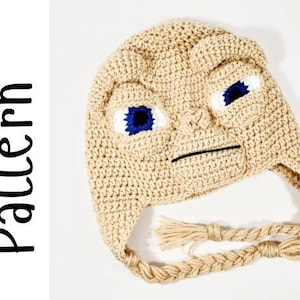 E.T. Hat Crochet Pattern, PDF Download Only, Crochet Hat Pattern, Alien Hat Pattern, Halloween Hat Pattern