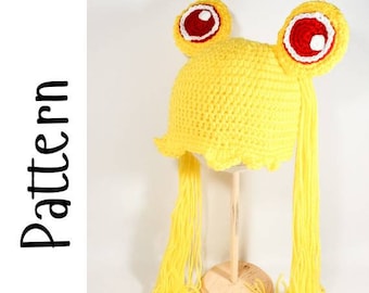 Pretty Soldier Girl Hat Crochet Pattern, PDF Download Only, Cosplay Wig Pattern, Crochet Hat Pattern, Character Hat Pattern, Wig Pattern