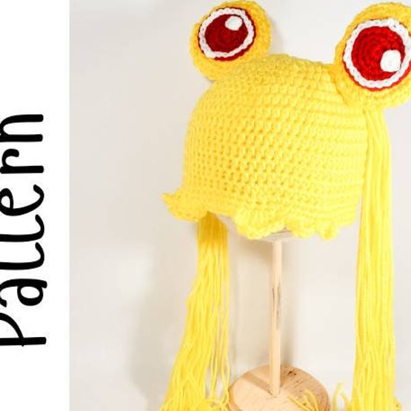 Pretty Soldier Girl Hat Crochet Pattern, PDF Download Only, Cosplay Wig Pattern, Crochet Hat Pattern, Character Hat Pattern, Wig Pattern