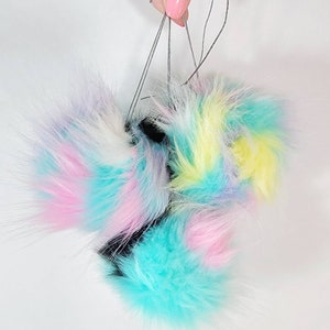 JELLY BEAN Faux Fur Poms, Rainbow Poms, Multicolor Poms, Faux Fur Poms, Luxury Poms, Pom Poms, Fur Poms, Mixed Poms, Hat Poms image 7