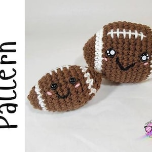 Crochet Pattern, Kawaii Football Plushies, PDF Download Pattern Only, Football Amigurumi, Football Plush