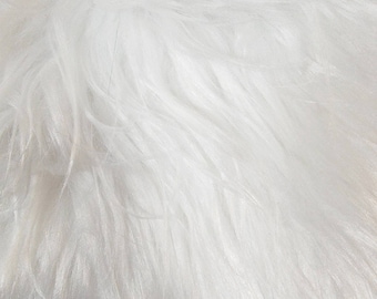 Precut WHITEOUT Faux Fur, White Faux Fur, Neutral Fur, Fur for Poms, Gnome Fur