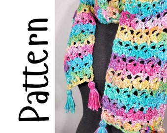 Heyday Scarf, Spring Scarf, Crochet Scarf, PDF DOWNLOAD ONLY, Digital Pattern, Cotton Scarf Pattern, Crochet Pattern