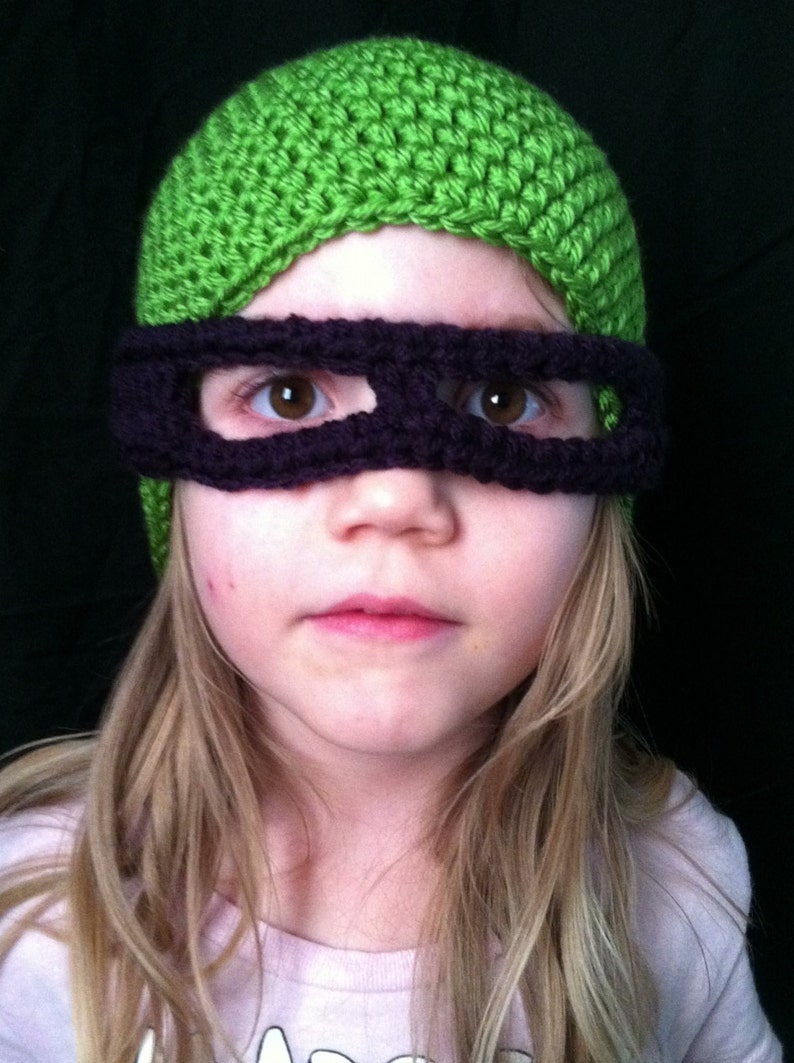 TMNT Hat & Masks, PDF Pattern Only, Crochet Pattern, Toddler to Adult Sizes, Turtle Hat Pattern, Crochet Turtle Hat, Ninja Hat Pattern image 3