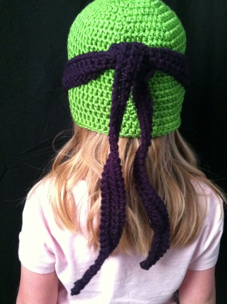 TMNT Hat & Masks, PDF Pattern Only, Crochet Pattern, Toddler to Adult Sizes, Turtle Hat Pattern, Crochet Turtle Hat, Ninja Hat Pattern image 4