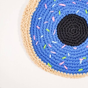 Kimmy Donut Purse, Blue Donut Purse, Kids Purse, Donut Purse, Crocheted Purse, Blue Purse, Whimsical, Quirky Accessories image 4