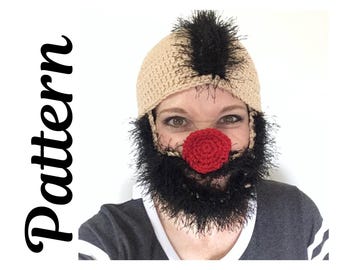 The Giggle Beard Hat Pattern | Funny Crochet Costume Hat Pattern | Novelty Beard Hat PDF download