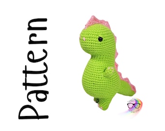 No Sew Dino Crochet Pattern, PDF Download Only, Plushie Crochet Pattern, Dinosaur Pattern, Plushie Pattern, Amigurumi Dinosaur