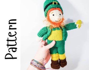 Leprechaun Doll Crochet Pattern, PDF Crochet Pattern Only, St Patricks Day Decoration, Crocheted Doll, Irish Decor, Leprechaun, Lucky Irish