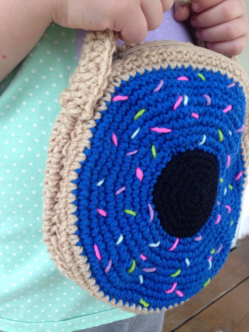 Kimmy Donut Purse, Blue Donut Purse, Kids Purse, Donut Purse, Crocheted Purse, Blue Purse, Whimsical, Quirky Accessories image 6