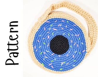 Donut Purse Pattern , Crochet Pattern, PDF Download Only, Crochet Donut Pattern, Crochet Purse Pattern, Donut Pattern