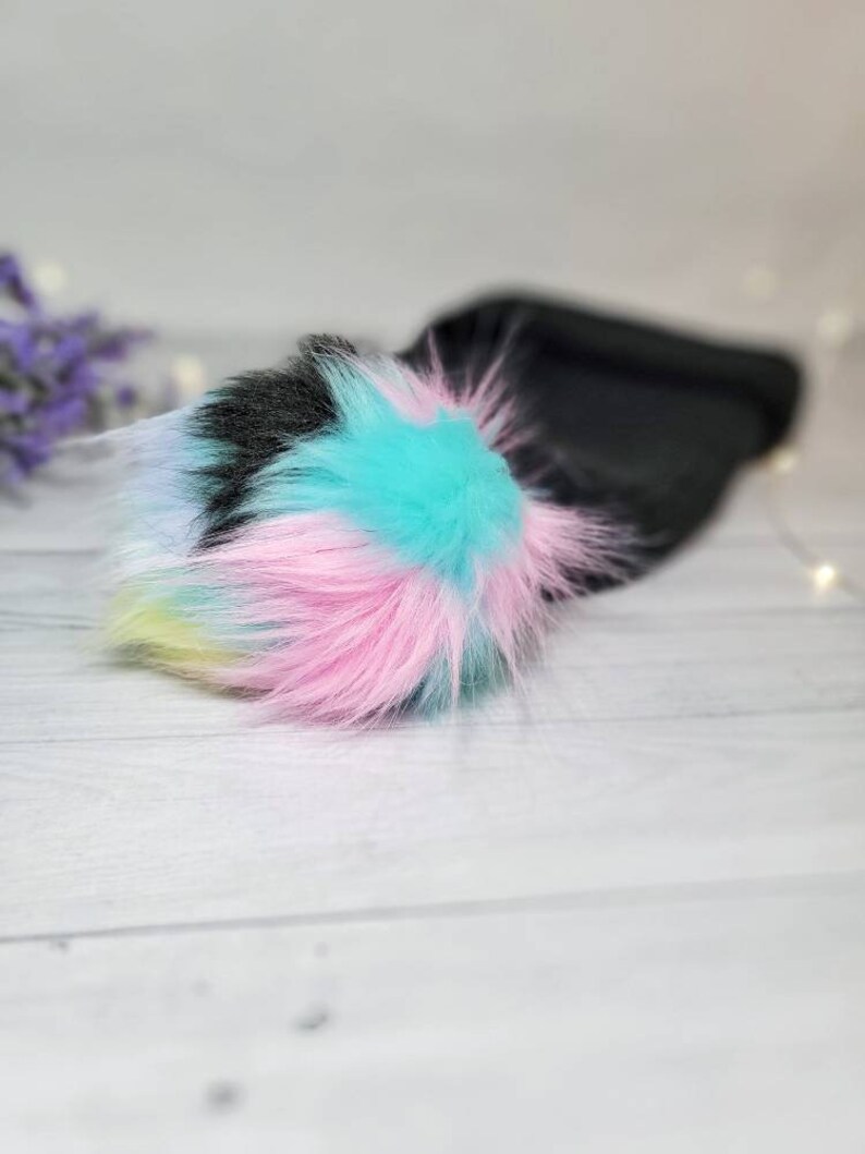 JELLY BEAN Faux Fur Poms, Rainbow Poms, Multicolor Poms, Faux Fur Poms, Luxury Poms, Pom Poms, Fur Poms, Mixed Poms, Hat Poms image 6