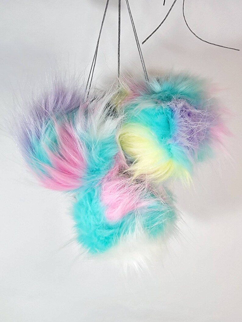 JELLY BEAN Faux Fur Poms, Rainbow Poms, Multicolor Poms, Faux Fur Poms, Luxury Poms, Pom Poms, Fur Poms, Mixed Poms, Hat Poms image 5