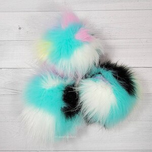 JELLY BEAN Faux Fur Poms, Rainbow Poms, Multicolor Poms, Faux Fur Poms, Luxury Poms, Pom Poms, Fur Poms, Mixed Poms, Hat Poms image 2