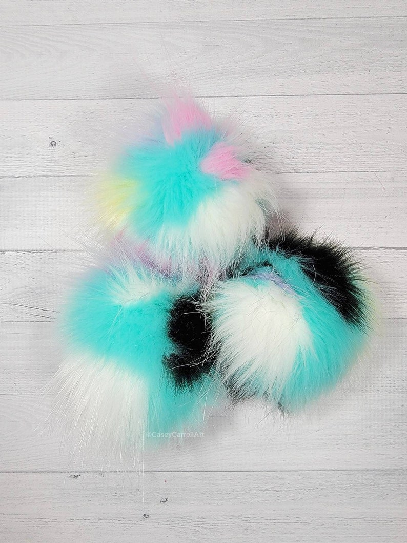 JELLY BEAN Faux Fur Poms, Rainbow Poms, Multicolor Poms, Faux Fur Poms, Luxury Poms, Pom Poms, Fur Poms, Mixed Poms, Hat Poms image 2