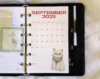 Pocket Ring Planner Insert: Editable Monthly Template for Canva (8.2x12.8 cm) (Printable Digital Download)