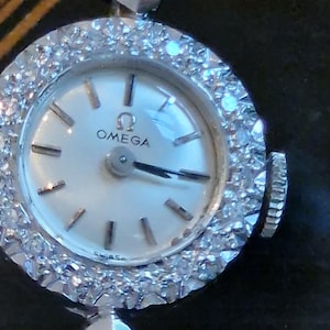 1966 OMEGA WATCH-White Gold and DIAMONDS-Boxed