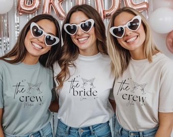 "Personalisiertes ""The Crew"" T-Shirt JGA - JGA Shirt Team Braut - Brautparty-Shirt - Braut Crew Outfit - JGA Gruppen T-Shirt."