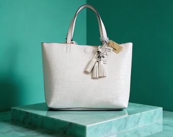 Collection XIIX Three-In- One White Shoulder Bag w/Coin Purse and Drop-In Bag.  New