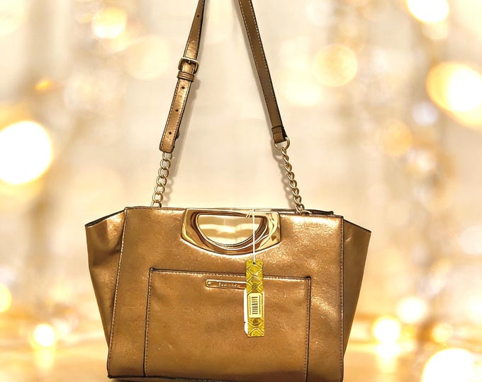 Gianni Bini Gold Metallic Shoulder Bag.