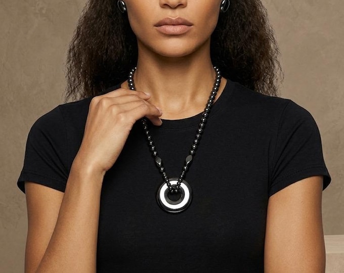 Hematite Necklace, Matching Bracelet and Earrings (clip on).