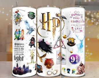 Emballage pour gobelet 20 oz Wizard Collage PNG - Sublimation colorée sur le thème de la magie - Téléchargement numérique