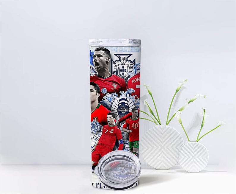 Cristiano Ronaldo 20oz Tumbler Wrap PNG | Euro Legend Football Design image 3