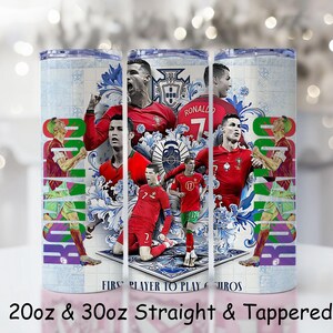 Cristiano Ronaldo 20oz Tumbler Wrap PNG | Euro Legend Football Design image 2