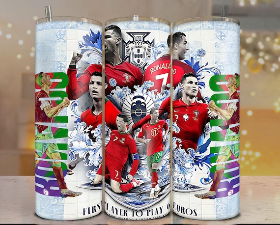 Cristiano Ronaldo 20oz Tumbler Wrap PNG | Euro Legend Football Design