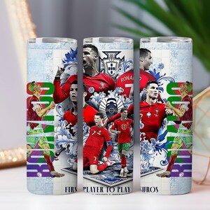 Cristiano Ronaldo 20oz Tumbler Wrap PNG | Euro Legend Football Design image 4