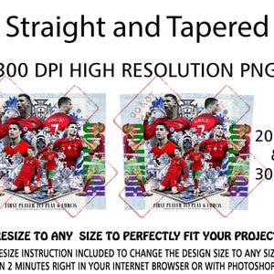 Cristiano Ronaldo 20oz Tumbler Wrap PNG | Euro Legend Football Design image 5