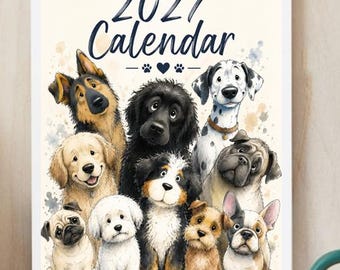 Kalendarz ścienny Doodle Dogs 2027