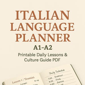 Italian Language Planner A1-A2.24 Printable lesson PDF