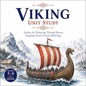Vikingastudier | Utforska vikingatiden genom historia, långskepp, runor och nordisk mytologi | Utskrivbart hemundervisningsmaterial